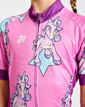 HOLOKOLO Kurzarm Fahrradtrikot - UNICORNS KIDS - Rosa/mehrfarbig