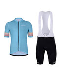 HOLOKOLO Kurzarm Radtrikot und Shorts - RAINBOW - Hellblau/Schwarz