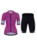 HOLOKOLO Kurzarm Radtrikot und Shorts - RAINBOW LADY - Schwarz/Rosa