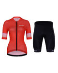 HOLOKOLO Kurzarm Radtrikot und Shorts - RAINBOW LADY - Rot/Schwarz