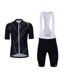HOLOKOLO Kurzarm Radtrikot und Shorts - SPARKLE - Schwarz