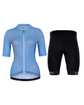HOLOKOLO Kurzarm Radtrikot und Shorts - SPARKLE LADY - Schwarz/Hellblau