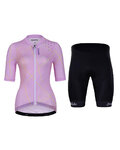 HOLOKOLO Kurzarm Radtrikot und Shorts - SPARKLE LADY - Schwarz/Rosa