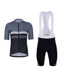 HOLOKOLO Kurzarm Radtrikot und Shorts - SPORTY - Grau/Weiß/Schwarz