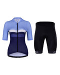 HOLOKOLO Kurzarm Radtrikot und Shorts - SPORTY LADY - Hellblau/Blau/Schwarz