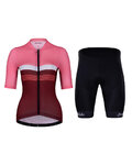 HOLOKOLO Kurzarm Radtrikot und Shorts - SPORTY LADY - Rosa/bordeaux/Schwarz