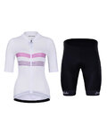 HOLOKOLO Kurzarm Radtrikot und Shorts - SPORTY LADY - Schwarz/Weiß/Rosa