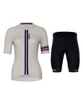 HOLOKOLO Kurzarm Radtrikot und Shorts - HONEST ELITE LADY - Schwarz/Beige