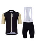 HOLOKOLO Kurzarm Radtrikot und Shorts - RELIABLE ELITE - Beige/Schwarz