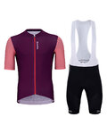 HOLOKOLO Kurzarm Radtrikot und Shorts - ENJOYABLE ELITE - Schwarz/Rosa/Lila