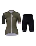 HOLOKOLO Kurzarm Radtrikot und Shorts - CONTENT ELITE LADY - Schwarz/Braun