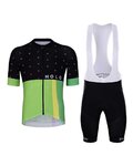 HOLOKOLO Kurzarm Radtrikot und Shorts - OPTIMISTIC ELITE - Schwarz/Grün
