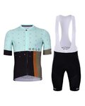 HOLOKOLO Kurzarm Radtrikot und Shorts - GRATEFUL ELITE - Schwarz/Hellblau