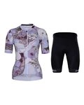 HOLOKOLO Kurzarm Radtrikot und Shorts - CONFIDENT ELITE LADY - Schwarz/Weiß/Lila