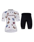 HOLOKOLO Kurzarm Radtrikot und Shorts - CHEERFUL ELITE LADY - Weiß/Schwarz