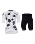 HOLOKOLO Kurzarm Radtrikot und Shorts - CALM ELITE LADY - Weiß/Schwarz/Grau