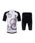 HOLOKOLO Kurzarm Radtrikot und Shorts - BIKERS KIDS - Schwarz/Weiß