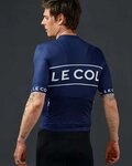LE COL Kurzarm Fahrradtrikot - SPORT LOGO - Weiß/Blau
