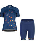 MALOJA Kurzarm Radtrikot und Shorts - TRECIMEM. - Blau