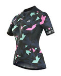 MONTON Kurzarm Fahrradtrikot - AUTUMN COLORS LADY - Rosa/Blau/Schwarz