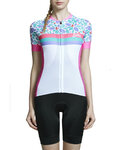 MONTON Kurzarm Fahrradtrikot - QUIET TIME LADY  - Rosa/Weiß