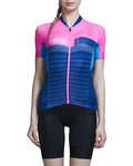 MONTON Kurzarm Fahrradtrikot - PIONEER LADY - Blau/Rosa