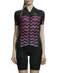 MONTON Kurzarm Fahrradtrikot - SECRET RHYME LADY - Rosa/Schwarz