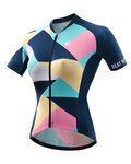 MONTON Kurzarm Fahrradtrikot - COLOURED GLAZE LADY - Blau