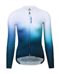 MONTON Langarm Fahrradtrikot für den Sommer - TWILIGHT LADY SUMMER - Weiß/Blau