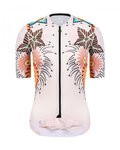 MONTON Kurzarm Fahrradtrikot - BLOOMS LADY - Orange/mehrfarbig