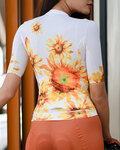 MONTON Kurzarm Fahrradtrikot - SUNFLOWER LADY - Weiß/Gelb