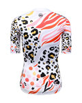 MONTON Kurzarm Fahrradtrikot - LEOPARD LADY - Schwarz/Weiß/Rosa