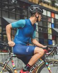 MONTON Kurzarm Fahrradtrikot - CHECHEN - Blau/Grün