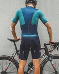 MONTON Kurzarm Fahrradtrikot - CHECHEN - Blau/Grün