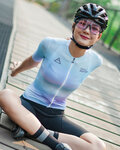 MONTON Kurzarm Fahrradtrikot - COLOR FLOW LADY - Regenbogen/Weiß