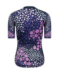 MONTON Kurzarm Radtrikot und Shorts - PLUM FLOWER LADY - Schwarz/Lila