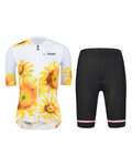 MONTON Kurzarm Radtrikot und Shorts - SUNFLOWER LADY - Schwarz/Gelb/Weiß