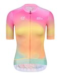 MONTON Kurzarm Fahrradtrikot - SKULL NORTHERNLIGHTS LADY - Gelb/Rosa