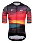 MONTON Kurzarm Fahrradtrikot - SKULL SUNSET - Schwarz/Rot