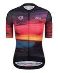 MONTON Kurzarm Fahrradtrikot - SKULL SUNSET LADY - Gelb/Rot/Schwarz/Blau