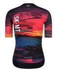 MONTON Kurzarm Fahrradtrikot - SKULL SUNSET LADY - Gelb/Rot/Schwarz/Blau