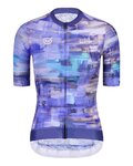 MONTON Kurzarm Fahrradtrikot - SKULL OILPAINT LADY - Lila/Blau