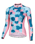 MONTON Langarm Fahrradtrikot für den Sommer - DANCELOR LADY SUMMER - Blau/Rosa
