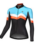 MONTON Langarm Fahrradtrikot für den Sommer - WINLAN LADY WINTER - Blau/Orange/Schwarz