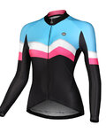 MONTON Langarm Fahrradtrikot für den Sommer - WINLAN LADY WINTER - Rosa/Schwarz/Blau