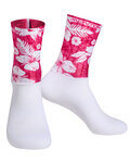 MONTON Klassische Fahrradsocken - WILDFLOWER - Weiß/Rot