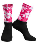 MONTON Klassische Fahrradsocken - WILDFLOWER - Schwarz/Rot