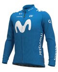 ALÉ Langarm Fahrradtrikot für den Winter - MOVISTAR 2021 WINTER - Hellblau