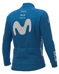 ALÉ Langarm Fahrradtrikot für den Winter - MOVISTAR 2021 WINTER - Hellblau