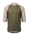 POC Kurzarm Fahrradtrikot - MTB PURE 3/4  - Grün/Beige